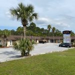 A recently completed roof on a strip mall in Panama City Beach, FL