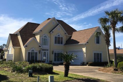 Roof on a very large luxury home in Panama City, FL.
