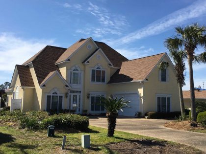 Roof on a very large luxury home in Panama City, FL.