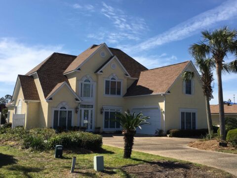 Roof on a very large luxury home in Panama City, FL.