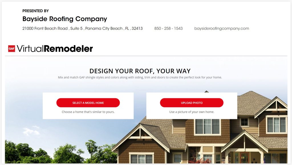 Screenshot of virtual roof tool - free online